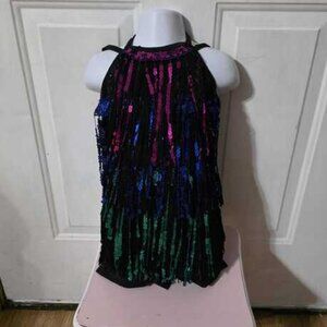 Twirl in Sparkle – Multi-Color Fringe Dance Costume